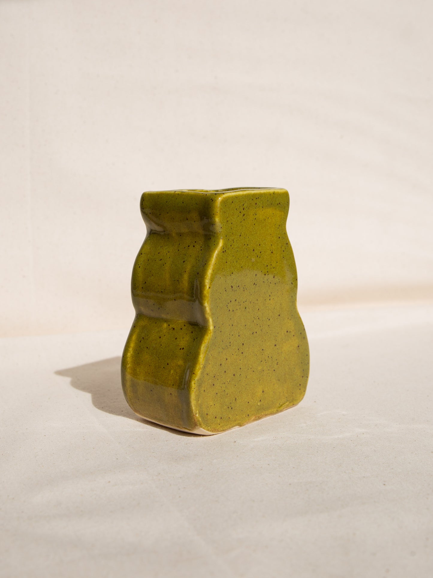 Olive Squiggle vase