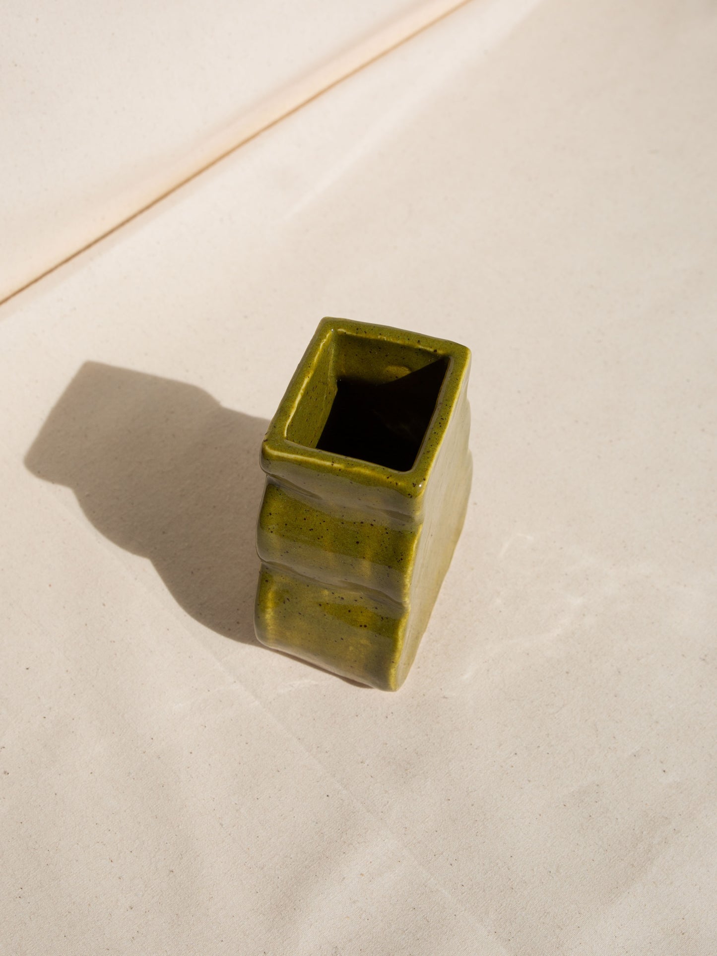 Olive Squiggle vase