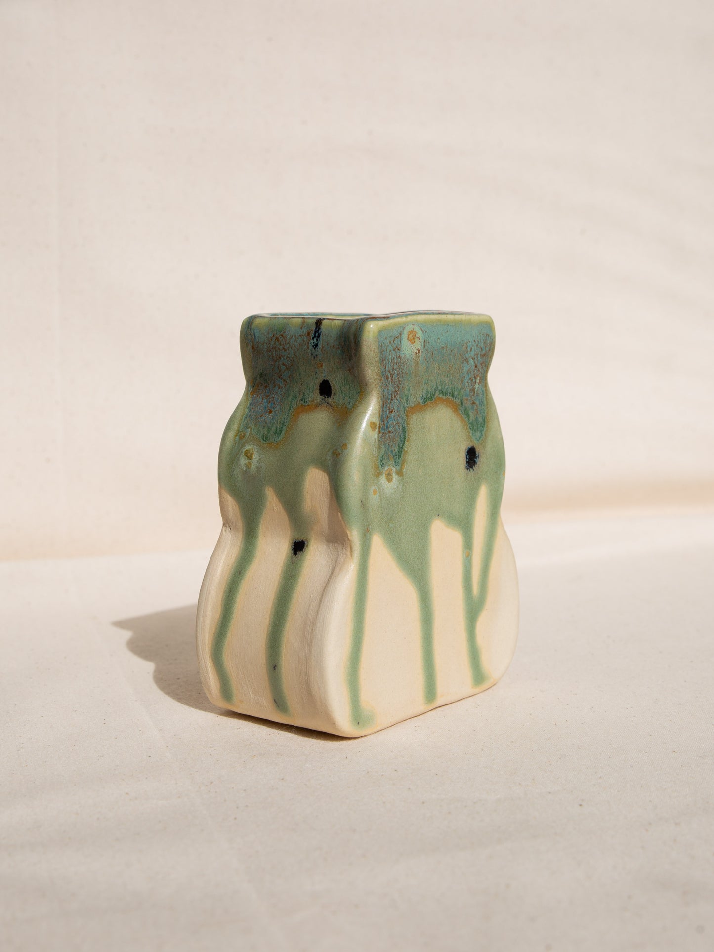 Teal Squiggle vase